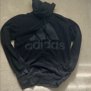 Adidas Black Sweatshirt High Collar Athletic Wear
